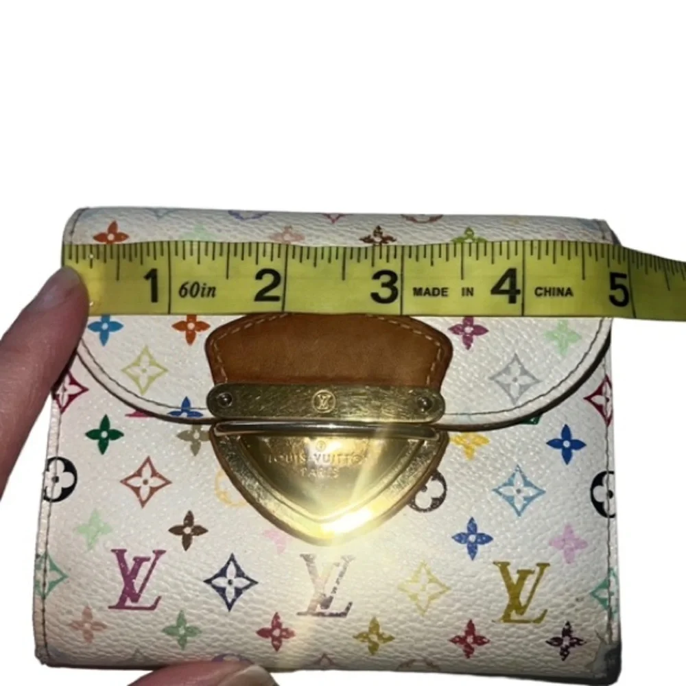 Authentic Louis Vuitton x Takashi Murakami White Multicolor Joey Wallet - Picture 6 of 17